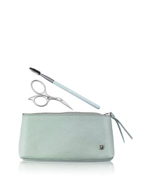 Zwilling Twinox Augenbrauen Set mit Bürste und Schere inkl. Leder Etui, türkis Maniküre-Set
